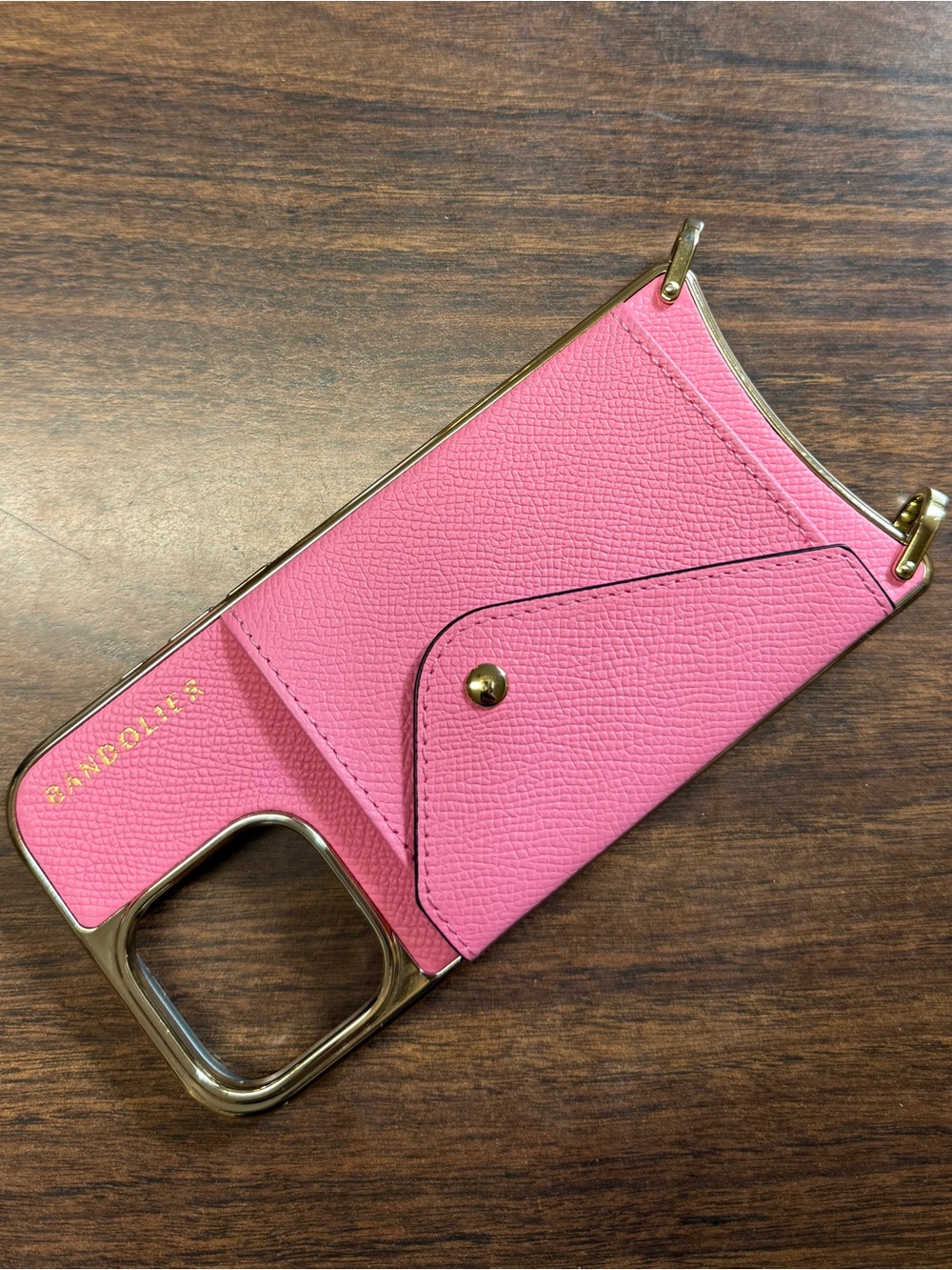 🦩Bandolier Donna Crossbody Case for 16 Pro Max in Flamingo Pink Gold Chrome🦩 - Picture 2 of 14